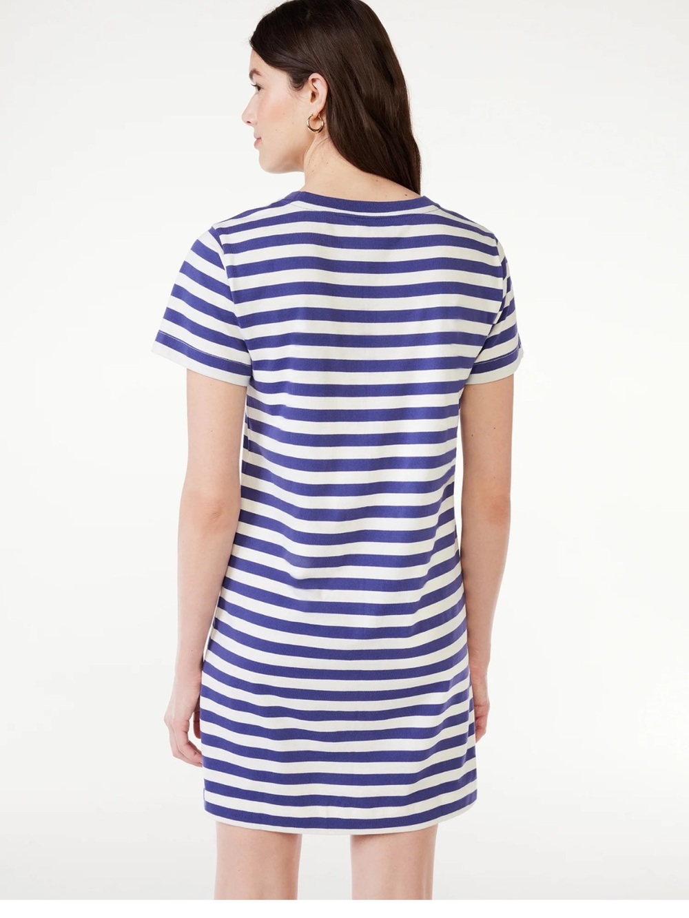 Free Assembly T-shirt Striped Dress Navy and White XXXL